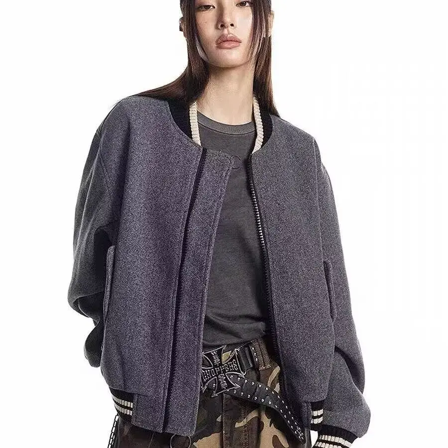 

Loose Men's Jaet 2024 Spring Autumn Sli Streetwear Hong Kong Sle Casual Coat High Street Trend Harajuku Korean Version