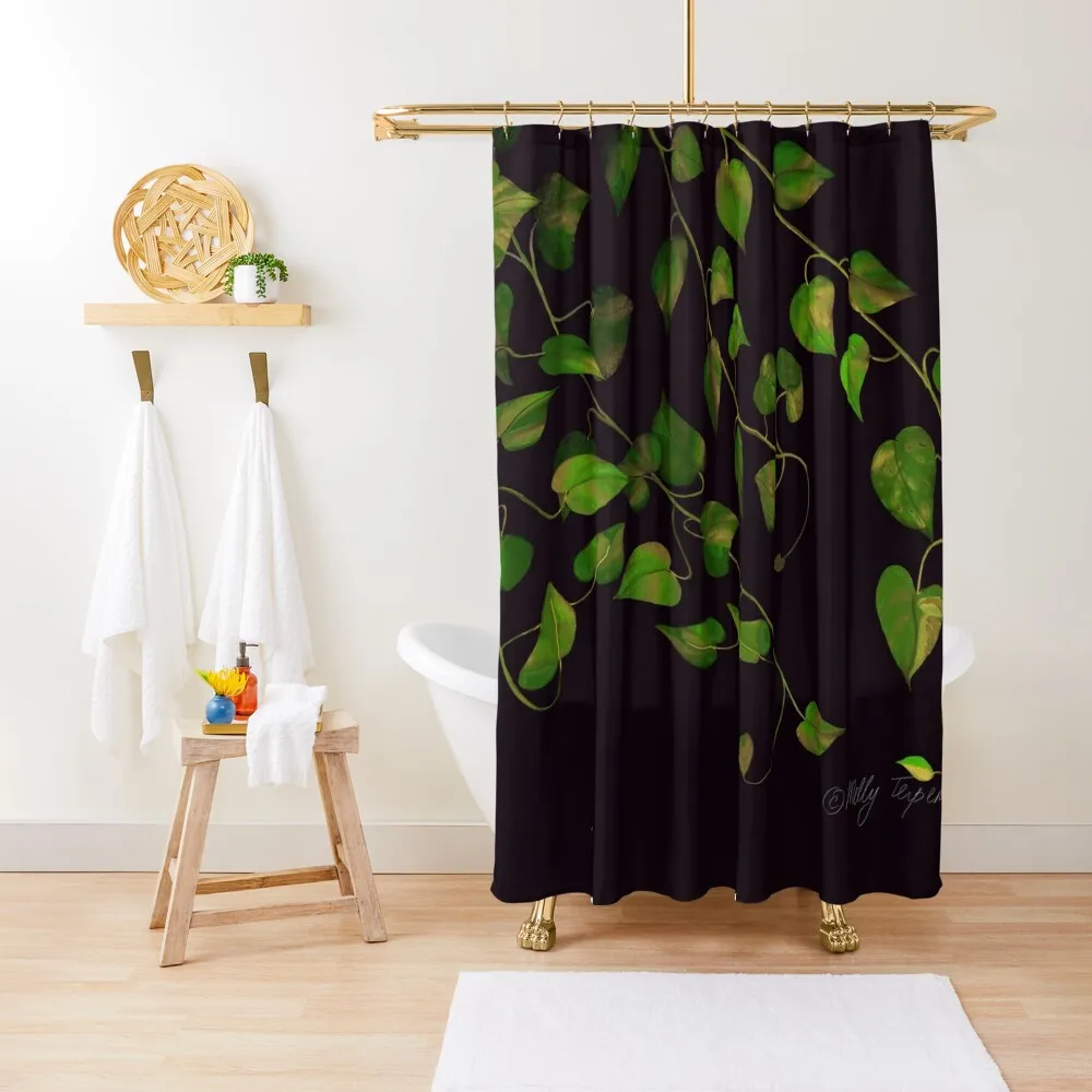 

Ivy Leaves Shower Curtain Bathtub Anime Shower Waterproof Fabric Bathroom Bathroom Accessories Curtain