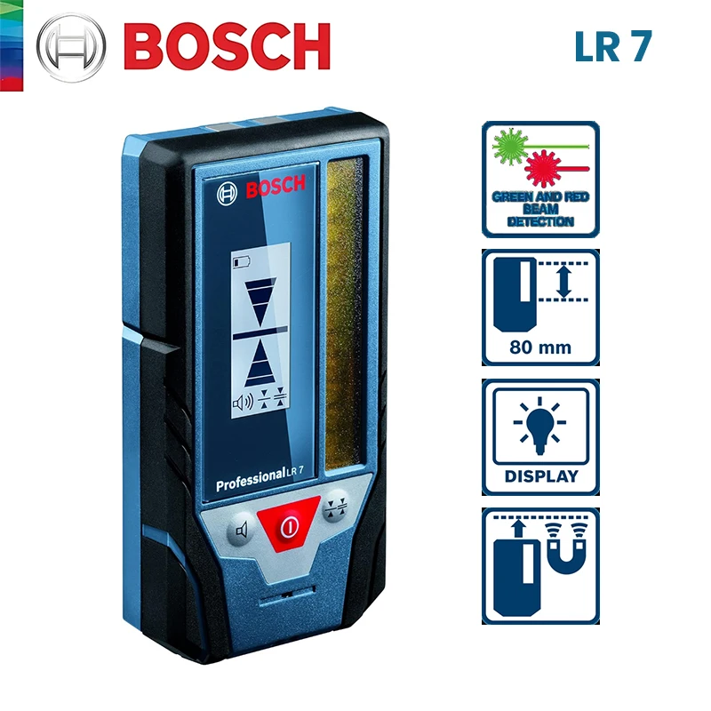 Bosch Laser Niveau Récepteur Détecteur Lr7/lr6 Professionnel Rouge Vert Ligne Récepteur pour Bosch Gcl2-50G Gll3-80 Gll3-60Xg Gll5-50X