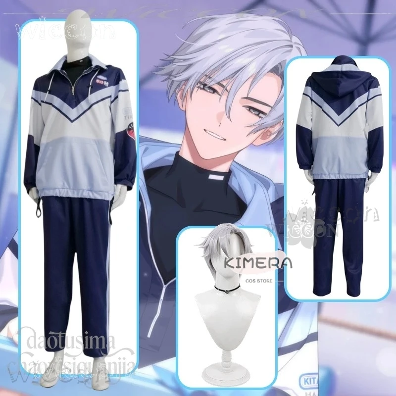 

Disfraz Adulto Аниме Игра 18TRIP Косплей R1ze Kamina Yukikaze Костюм DK Красивый Спортивный Темно-Синий Толстовка Брюки Косплей Аниме Костюм