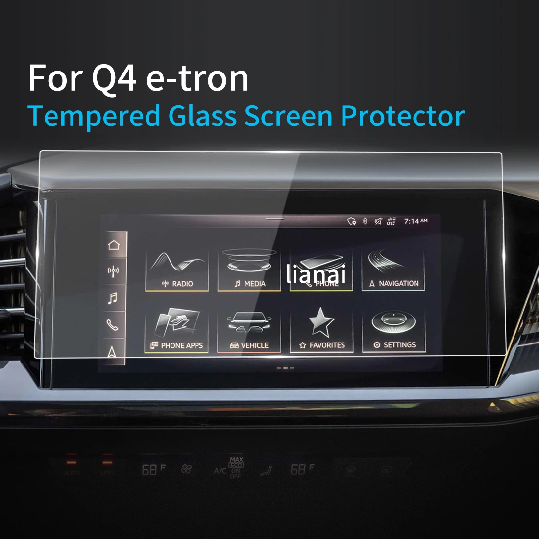 Screen Protector Tempered Glass Protective Film Carplay Panel Media Video Car Vehicle Interior Accessory For Audi Q4 e-tron 2023