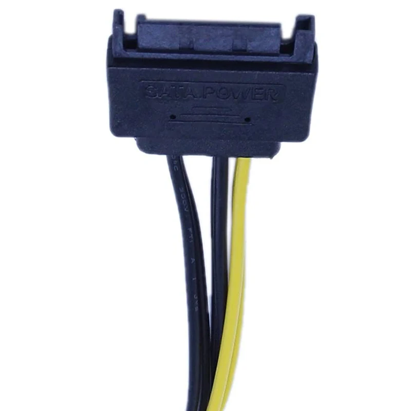 B63B-10 PCS New 15Pin SATA Male To 8Pin(6+2) PCI-E Power Supply Cable 20Cm SATA Cable 15-Pin To 8 Pin Cable 18AWG Wire