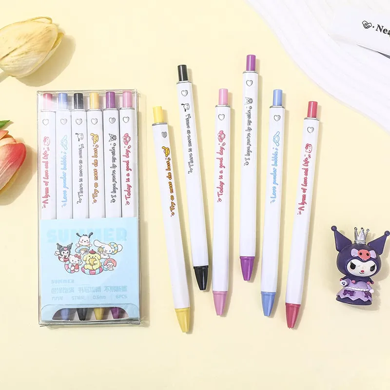 12/36pcs Creative Sanrio Square Gel Pen Cute 0.5mm Black Ink Signature Pens Promotional Gift Office School Supplies