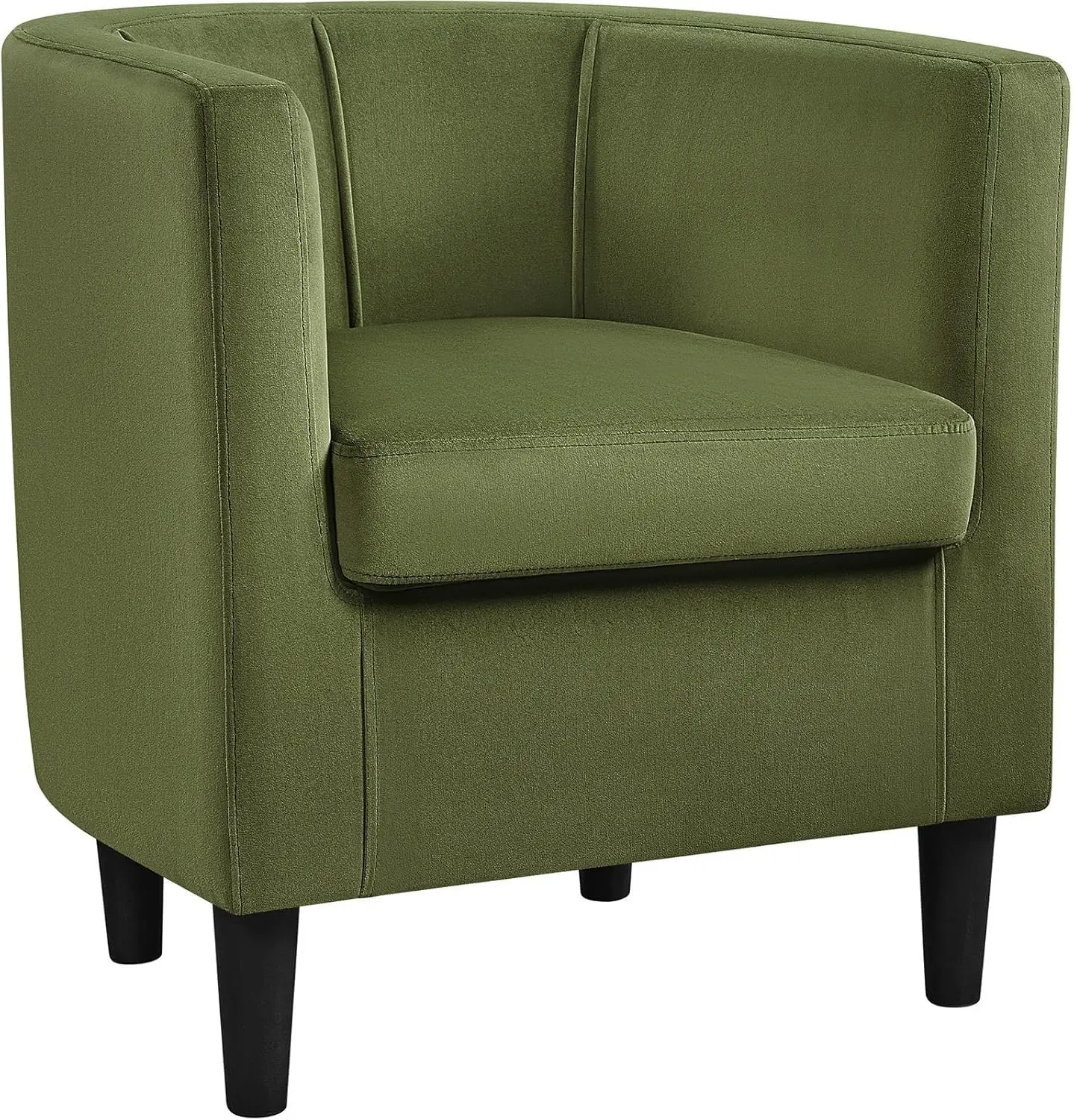 

Velvet Accent Chair, Modern and Comfortable Armchairs, Upholstered Barrel Sofa Chair for Living Room Bedroom Waiting Room, Olive