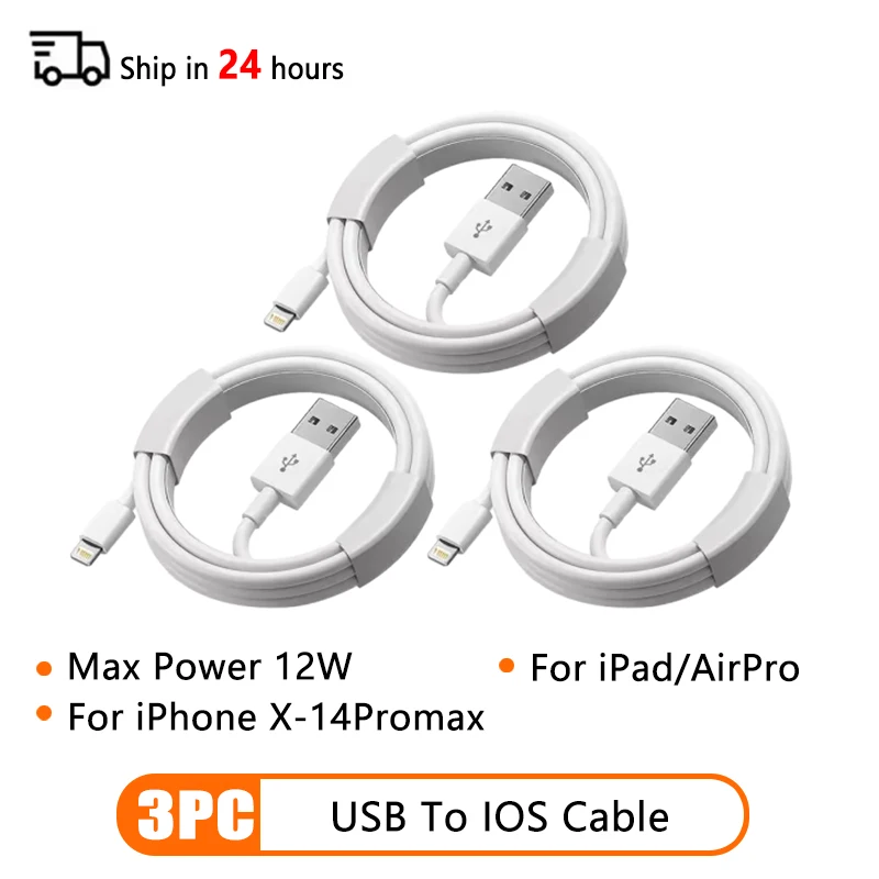 PD 60W USB C naar Type C snellaadkabel voor Apple iPhone 11 13 14 15 16 Pro Max 12 Mini 6 7 8 Plus XS XR iPad USB A 2M-kabel