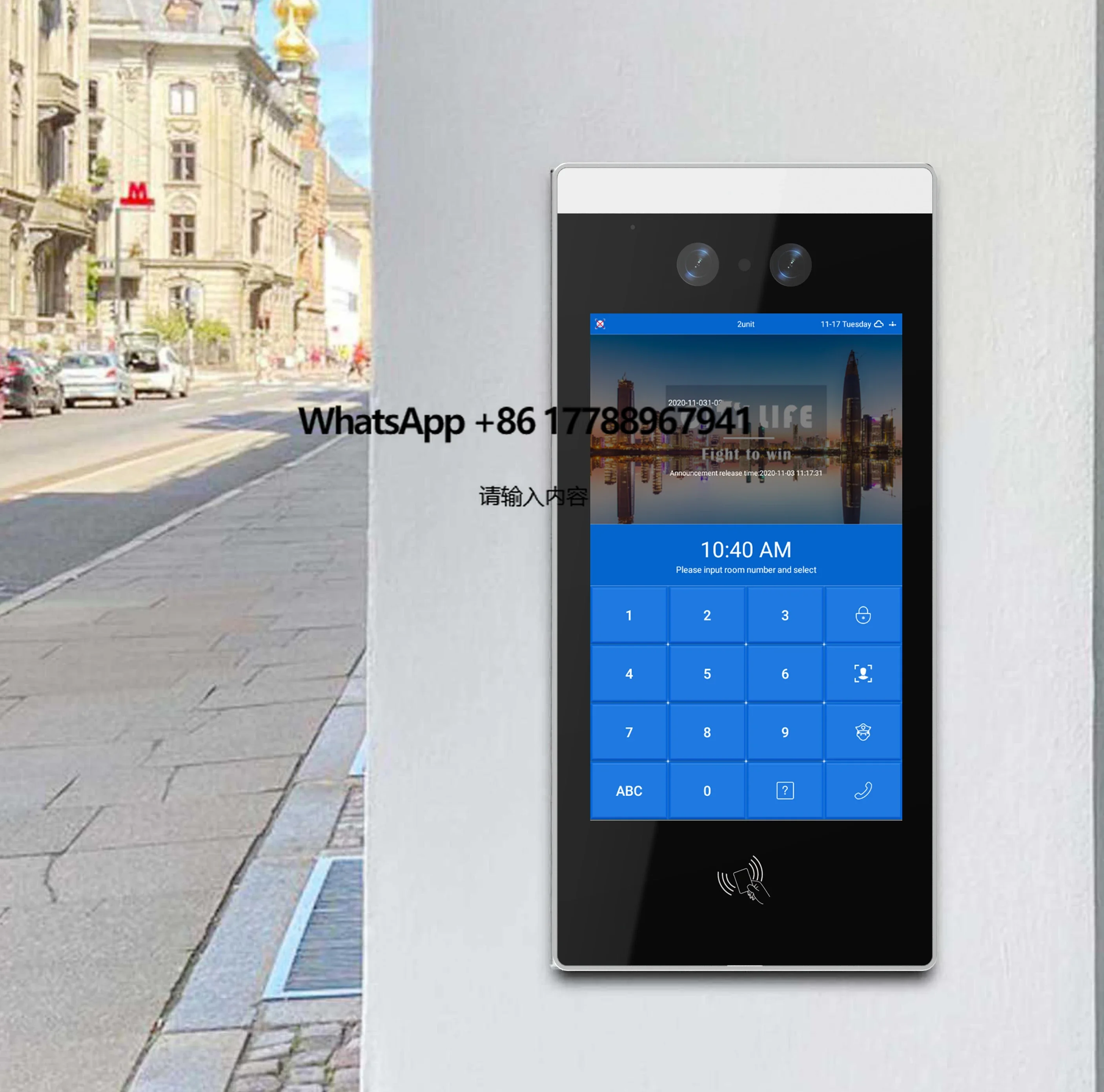 

Face Recognition Video Intercom Apartment Entrance Access Control Android SIP Video Door Phone