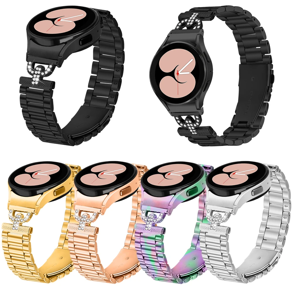 Металлический ремешок для Samsung Galaxy Watch 7 6 Classic 47 43 мм 4/5/6 44 40, быстросъемный браслет из нержавеющей стали для Galaxy 5 Pro 45 мм, без зазоров