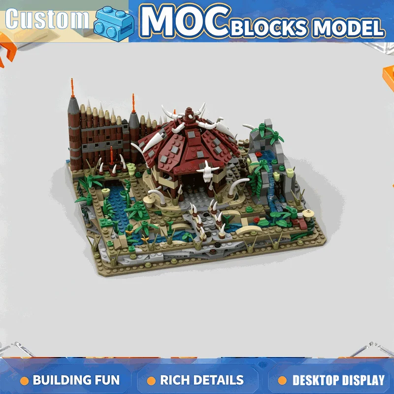 1410Parts Fantasy Orc Village Building Blocks Model Jungle Camp Scene DIY Puzzle Assembly Creative Educational Collection Gift