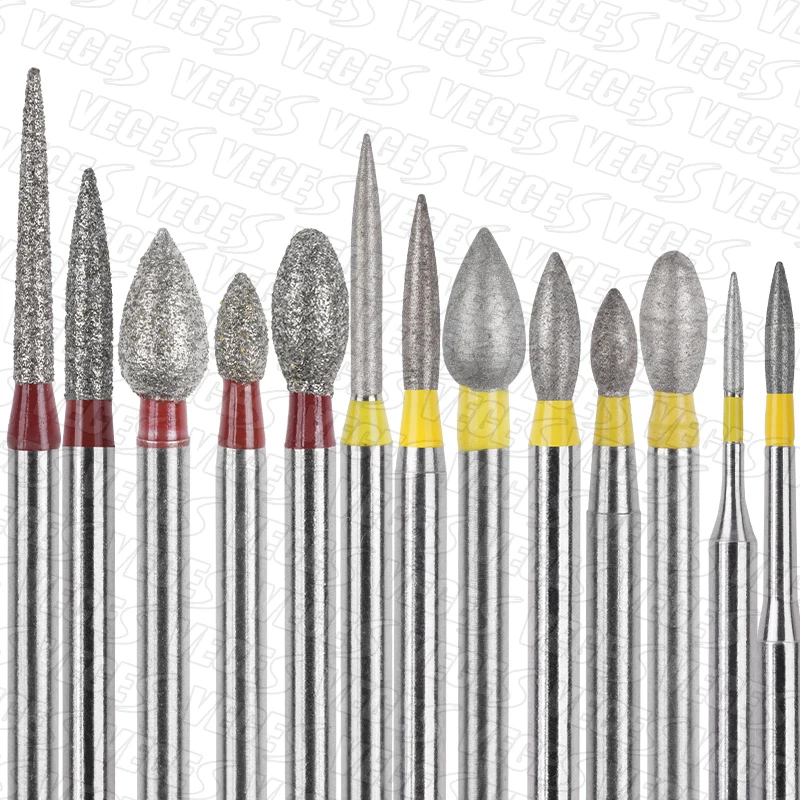 FO Type 10Pcs Dental Diamond Burs FG 1.6mm for High Speed Handpiece Polishing Teeth Stainless Steel