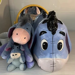 Disney Anime Winnie Pooh Bear Eeyore Figure Toys Animal Donkey Ceramic Large Capacity Storage Tank Tea Canister Birthday Gifts