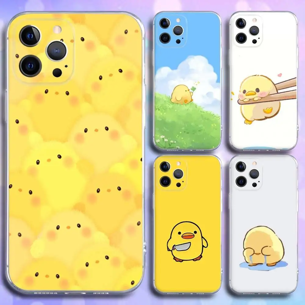 

Yellow Duck Phone Case For iPhone 16e,16,15,14,13,12,11 Plus,Pro,Max,XR,XS,X,Plus,SE,Mini Transparent Soft Cover