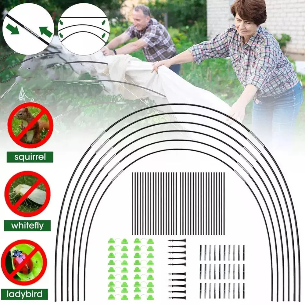 Serre tunnel à structure amovible, conception arquée protectrice, facile à assembler et résistante aux intempéries, idéale pour les semis, les légumes et les fleurs dans le jardin et la terrasse