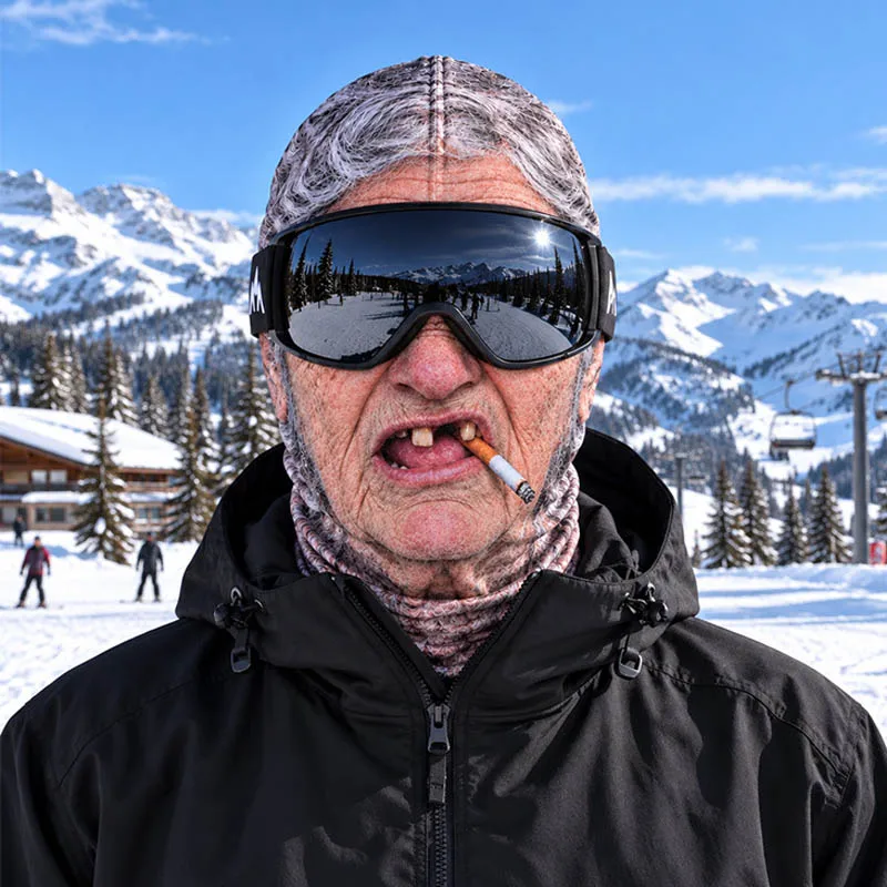 New Funny Old Man Ski Mask Realistic Face ,Summer Winter 3D Printed Full Face Mask for Skiing Snow, boarding Outdoor Sports Gift