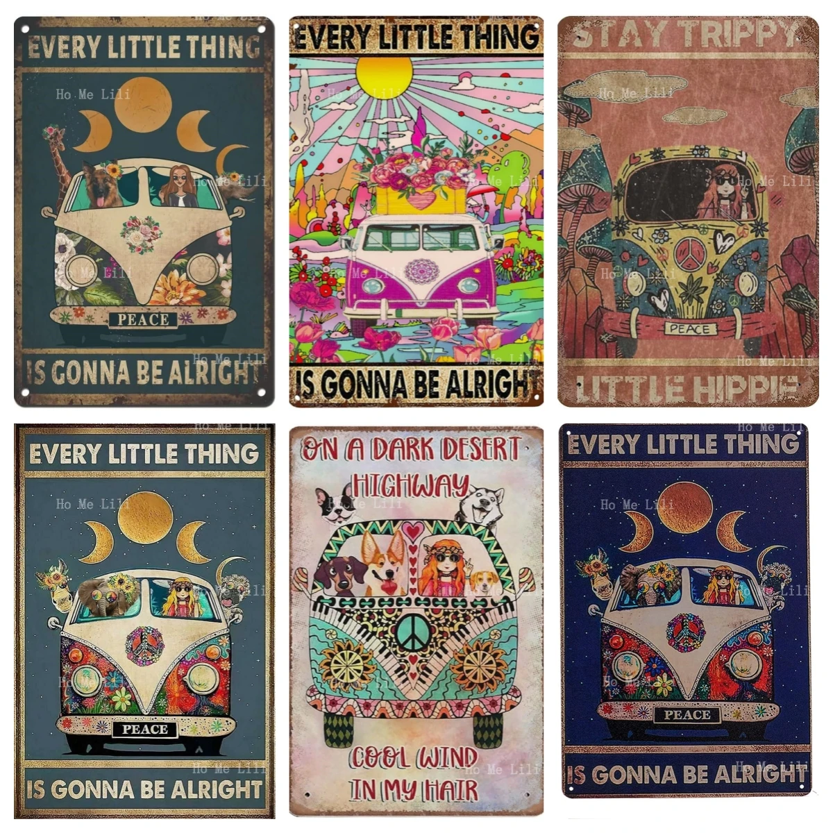 

Dreacoss на темной пустыне шоссе крутой хиппи все мелкие вещи будут в порядке Ретро металлический жестяной винтажный знак для дома кофе