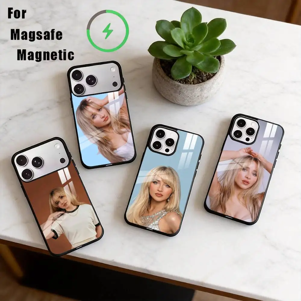 Singer Sabrina C-Carpenter Phone Case For iPhone17,16,15,14,13,12,11 Plus,Pro Allows magnetic wireless charging
