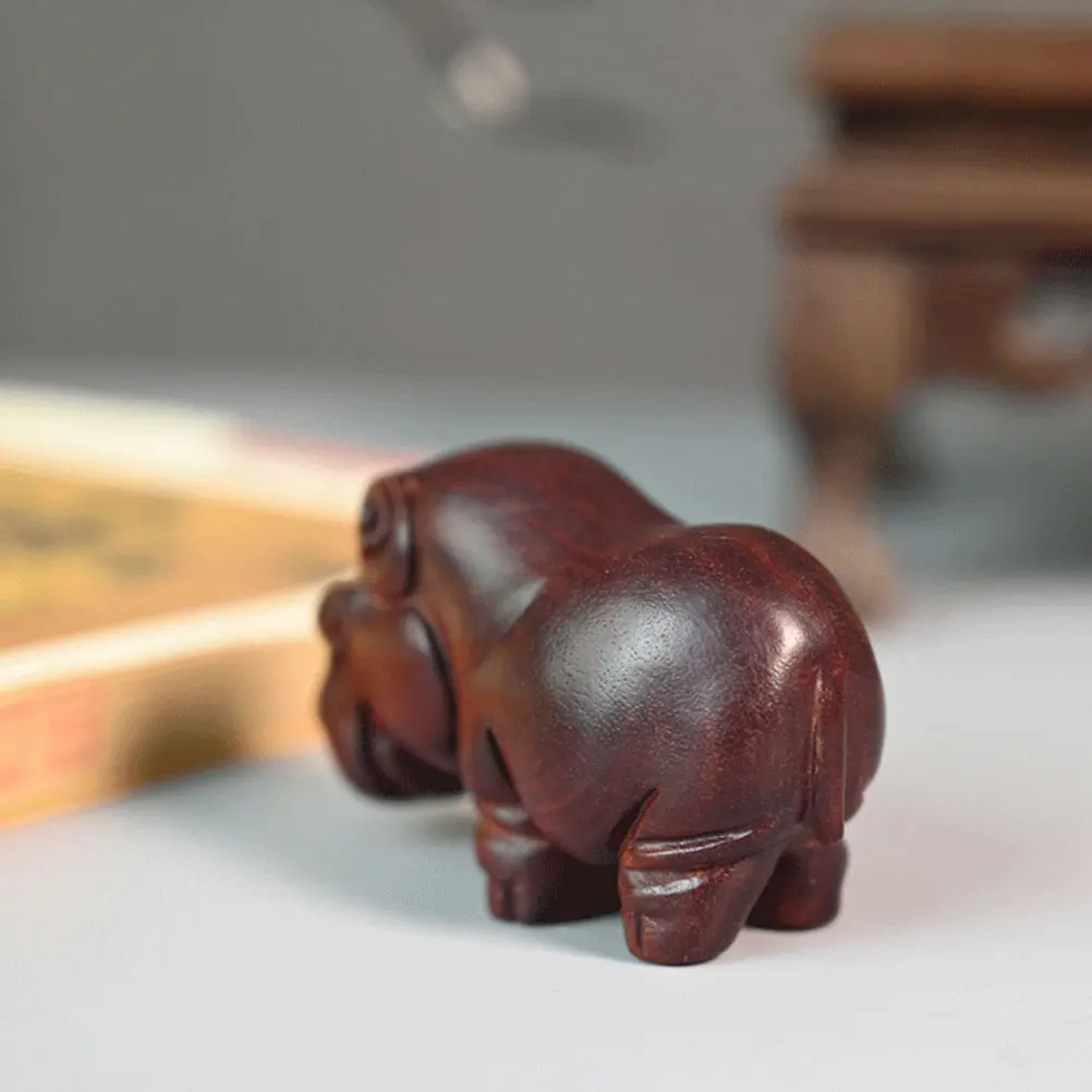 

Bloody Sandalwood Hippo Hippopotamus Shaped Decorative Statue Sculpture Home Statues Ornament