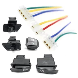 Motorcycle Horn Light Turn Signal High Low Beam Button Start Switch + Connecters 2/3/4pin Plugs for Electric Scooter ATV Moped