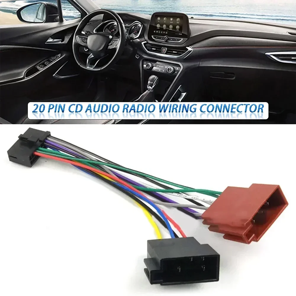 1pc 20 Pin Car Radio Wire Harness CD Audio Radio Wiring Connector ISO Split Female Cable T-plug Wire Harness Auto Accessories