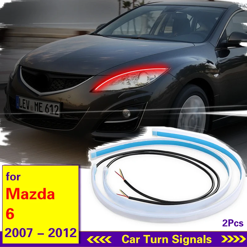 

For Mazda 6 2007-2012 Daytime Running Light Strip Flexible Waterproof Led Signal Light Headlight Start-Scan Flow Lamp DRL 12V