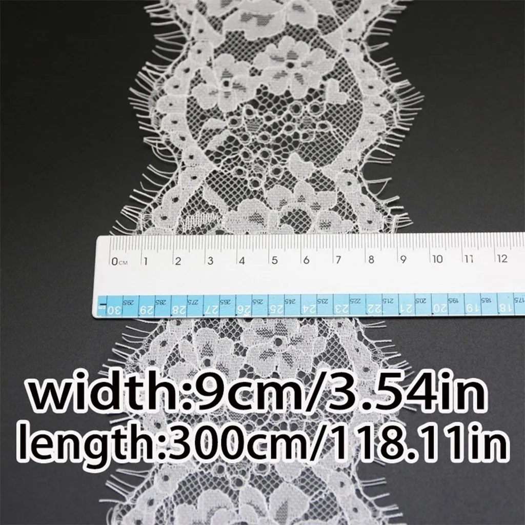 (3 meters/lot) 8cm White lace fabric Sewing Garment Ribbon Wedding Dress Fabric