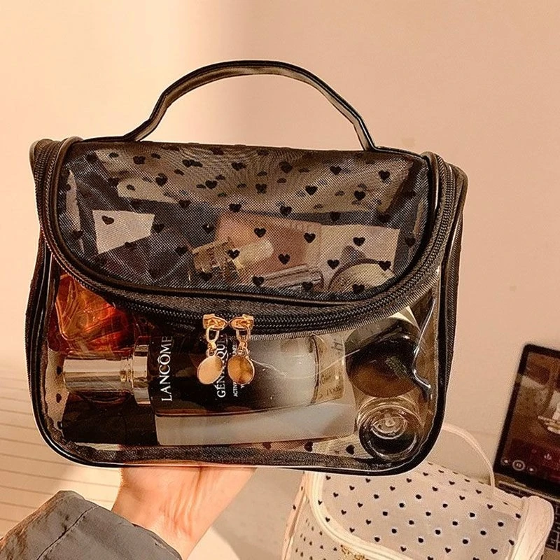 

Новая портативная косметичка из ПВХ для женщин, вместительная сумка для макияжа, дорожный органайзер для туалетных принадлежностей, косметичка на молнии