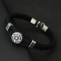 Personalized Compass Bracelet For Men Grade A 4mm Nylon Rope Wrap Braslet Nautical Surfing Beach Outdoor Cool Biker Accessories