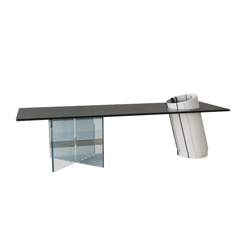 Modern and simple reception solid wood table bench light luxury reception art reception tea table