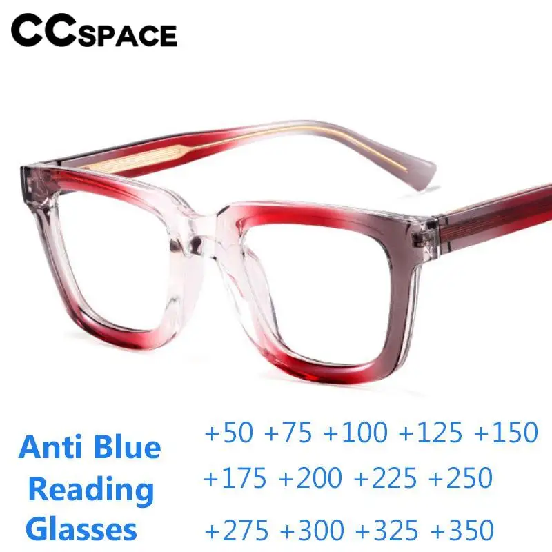 

B57351 Colorful Thicken Anti Blue Light Reading Glasses Gradient Color Tr90 Spring Hinge Optical Presbyopic Dioptric +50~+400