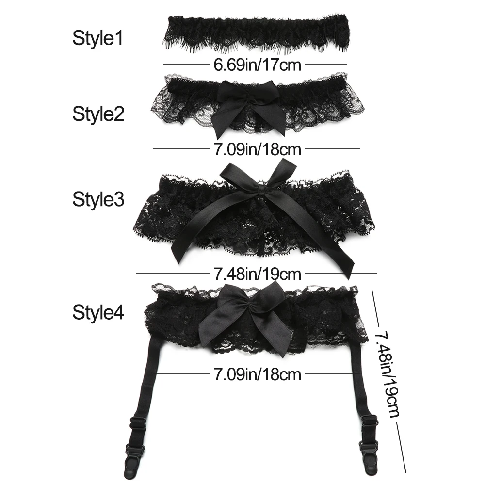 Fashion Sexy Garter Thigh Ring Wedding Bridal Leg Garter Belt Bowknot Lace Elastic Leg Ring Cosplay Party Lingerie Accessories