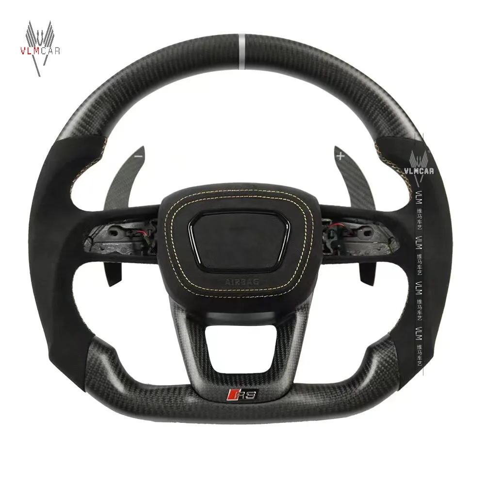 VLMCAR Carbon Fiber Steering Wheels For Audi RSQ3 Q5 SQ8 RS5 LED Light Support Private Customization For Any Models Auto Parts