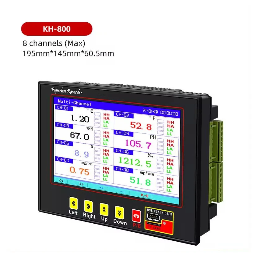 

Hot Style Digital 1-18 Channels LCD Display Pressure Recorder Paperless Data Logger With Customized OEM Support