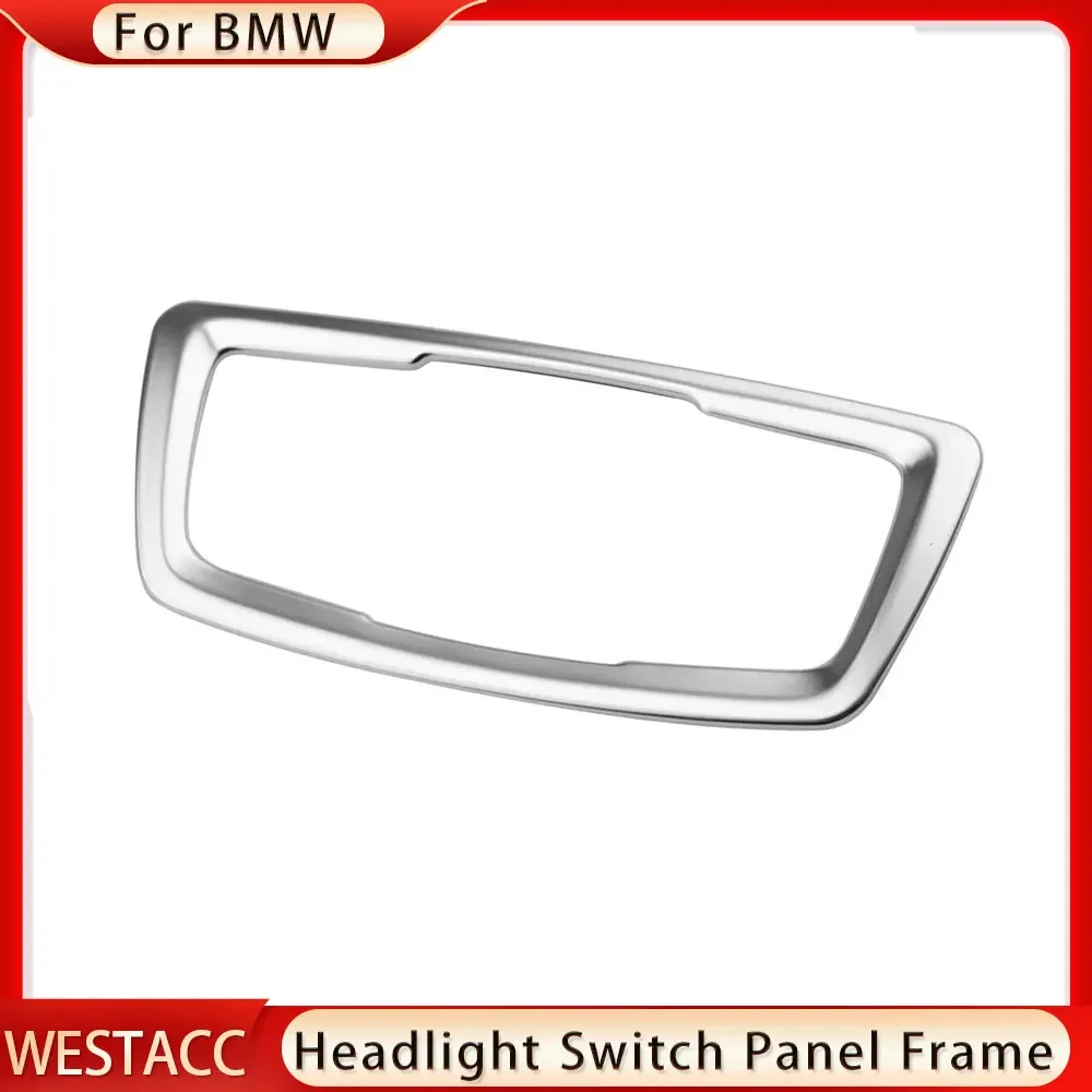 Car Headlight Switch Button Frame Cover Trim for BMW X1 F48 2016 2017 2018 2019 2020 X2 F39 Decoration Sticker Accessories