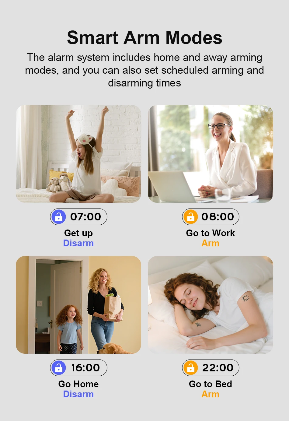 2.4G WIFI Smart GSM Alarm System Work with TUYA Smart Life Security Protection For Home with PIR Wireless Solar Siren Alexa