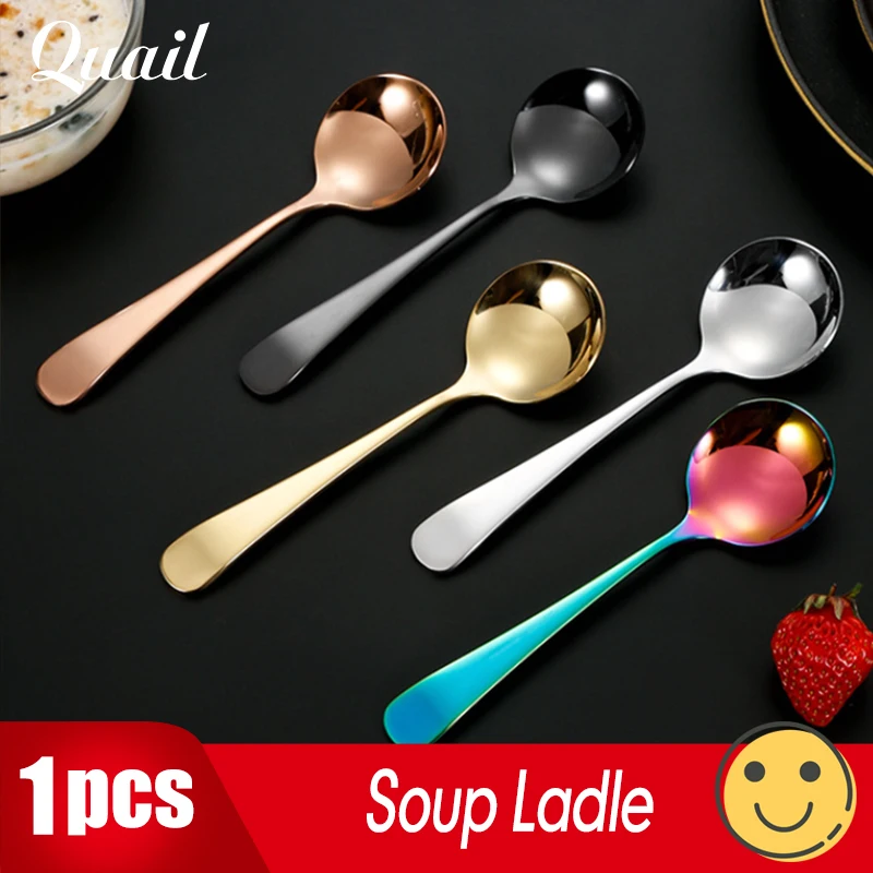 304 Stainless Steel Multicolour Spoon,Household Tableware, Soup Spoon,Dinnerware,Soup Dessert Tools