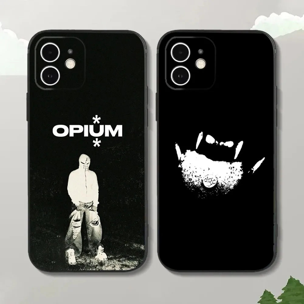 O-Opium Rap Playboi Carti Phone Case For iPhone15,14,13,12 Mini 11 Pro XR,X,XS,MAX 7,8 Plus Silicone Cover Soft Black