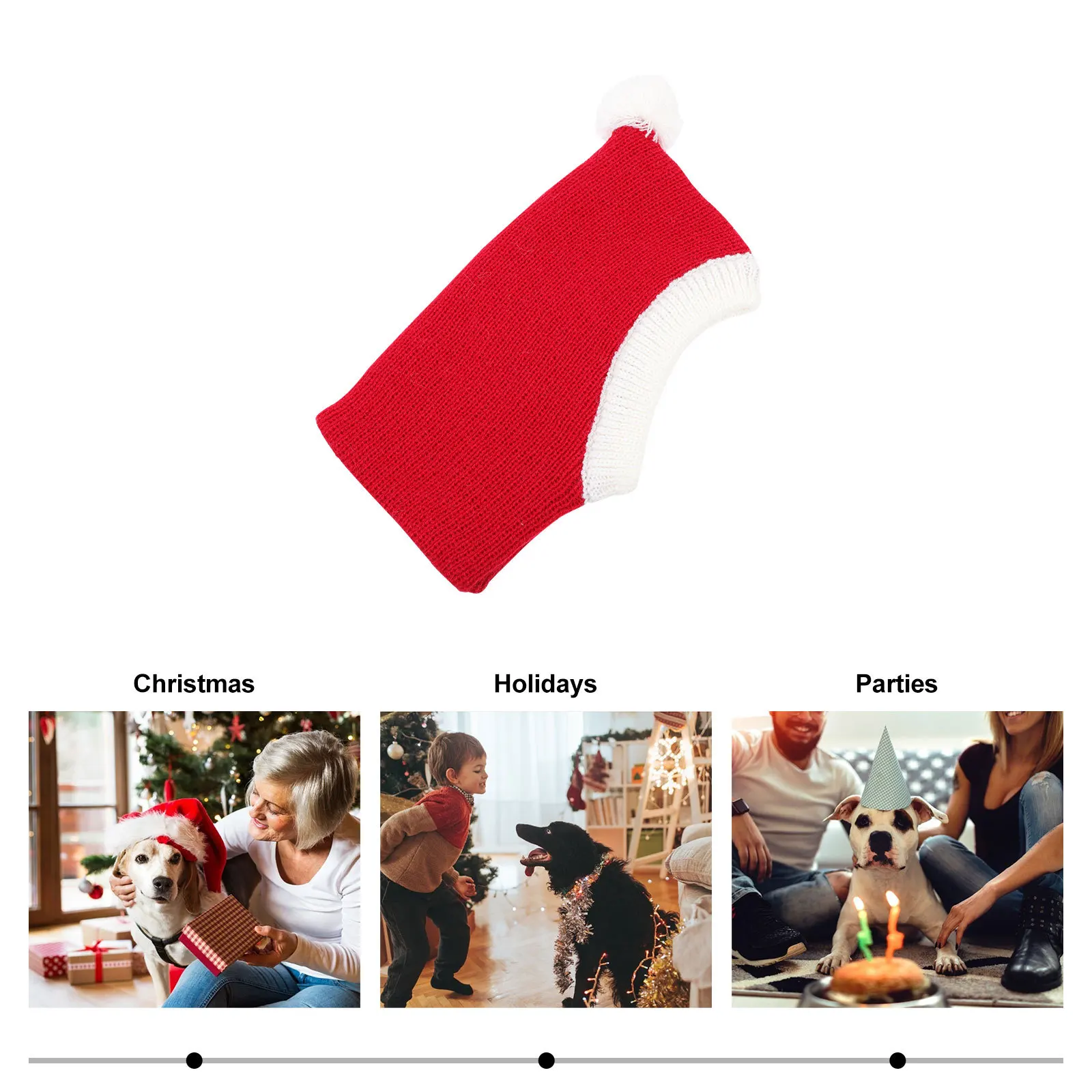 

Pet Dog Cat Christmas Small Warm Hat Durable Holiday Photo Event Cosplay Party Pet Headdress Accessories Christmas Cat Caps