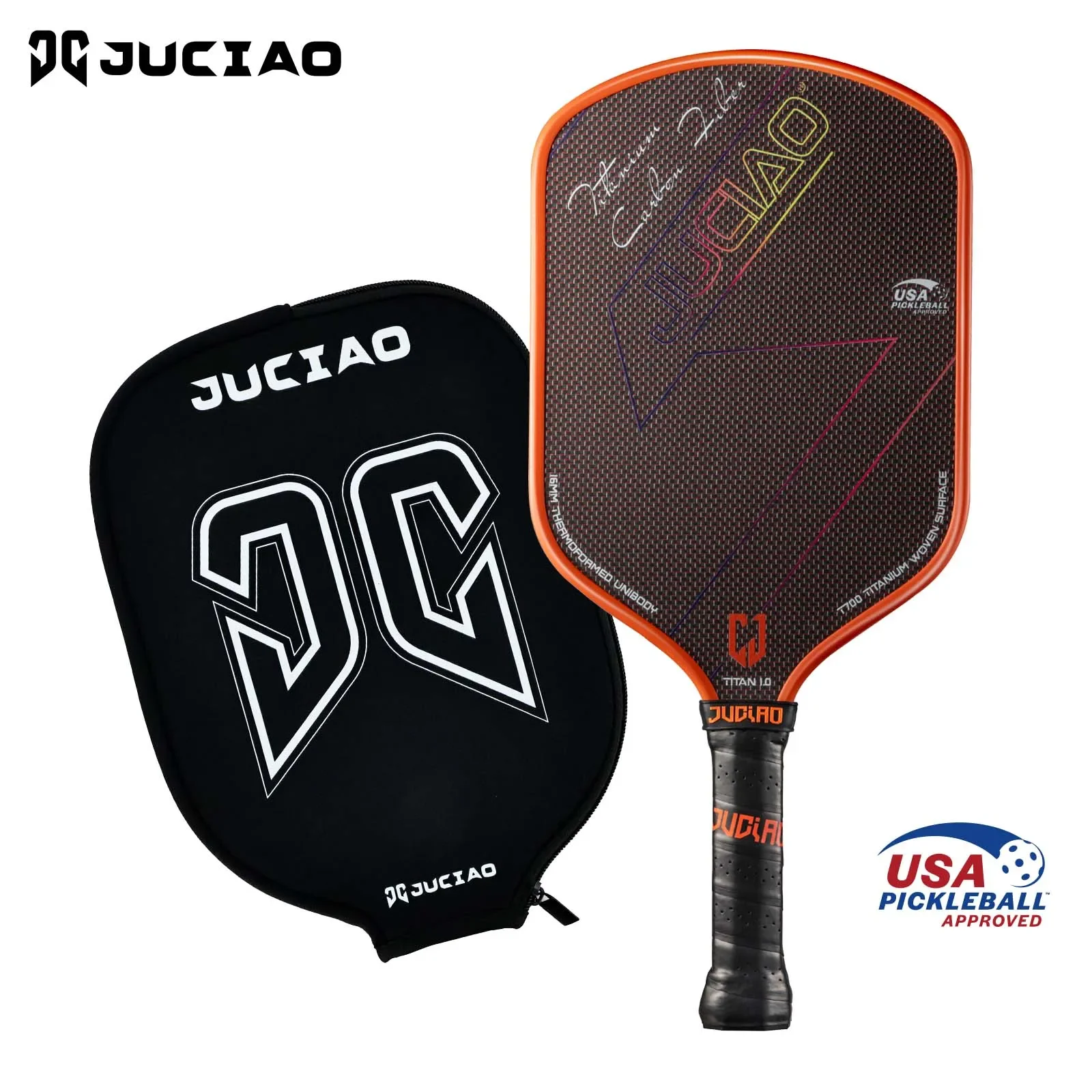 

JUCIAO USAPA Approved Titanium Woven Surface Pickleball For Spin And Control Foam Injected Edges Thermoformed Pickleball