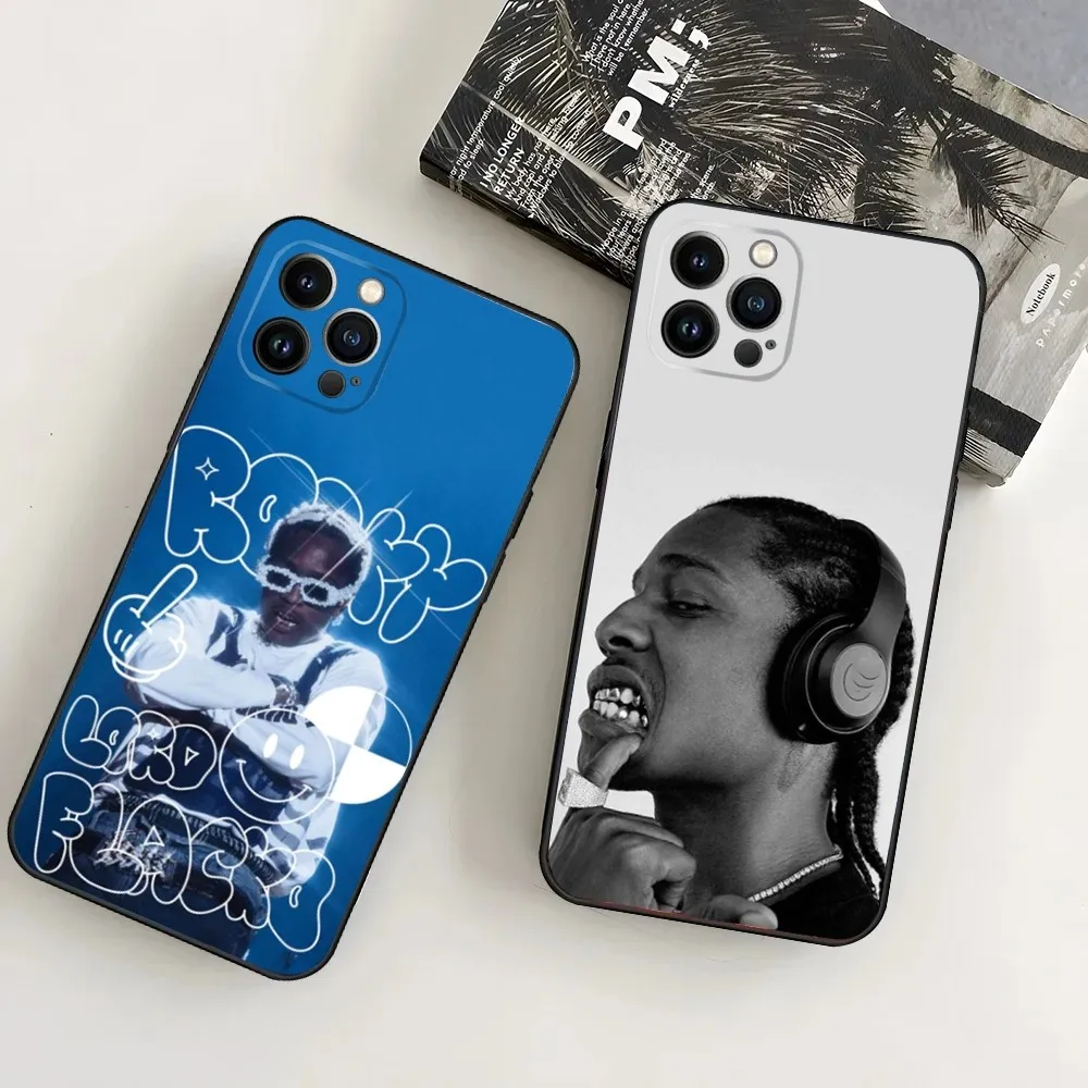 A-ASAP Rocky Rapper Phone Case For iPhone16,15,14,13,12 Mini 11 Pro XR,X,XS,MAX 7,8 Plus Silicone Cover Soft Black