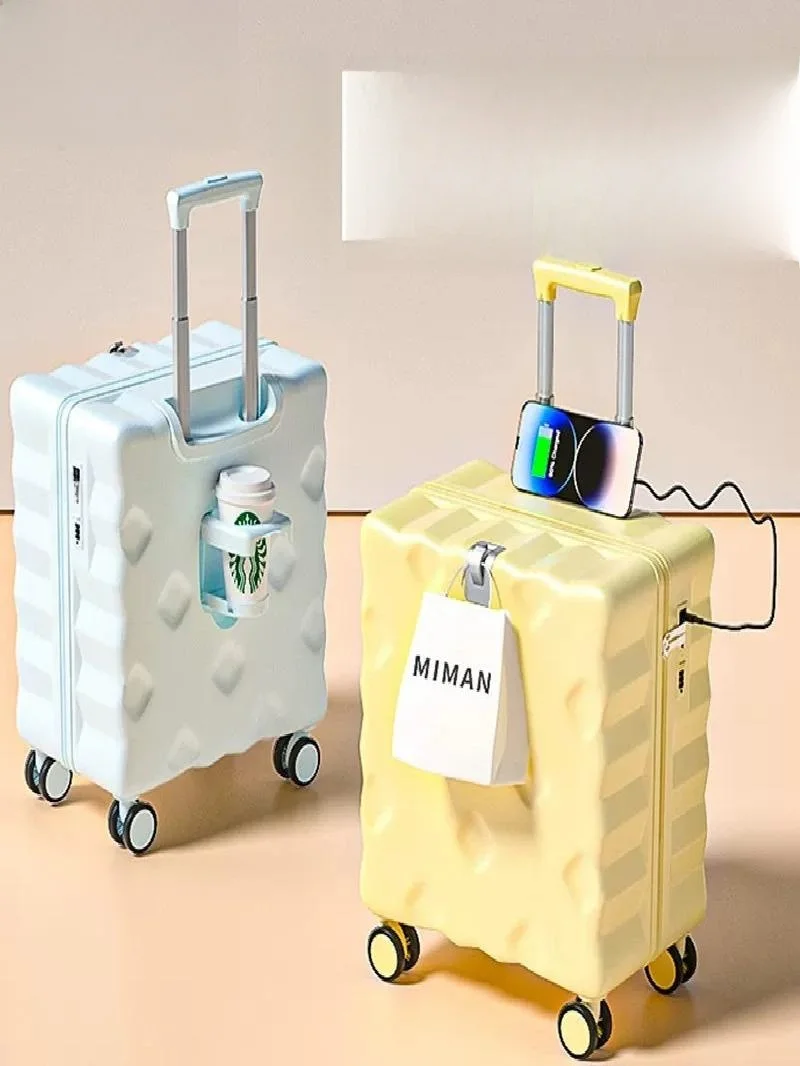 20-inch-carry-on-suitcase-short-trip-women's-model-new-2026-pull-rod-luggage-casual-travel-abs-material-grid-pattern