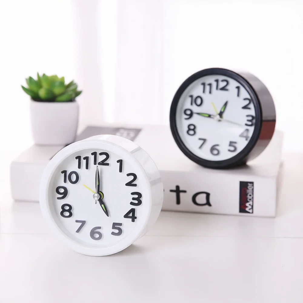 Decorative Cartoon Desk Clock Cute Analog Alarm Timepiece Table Bedside Ornament For Student Dormitory Kids Room Supplies