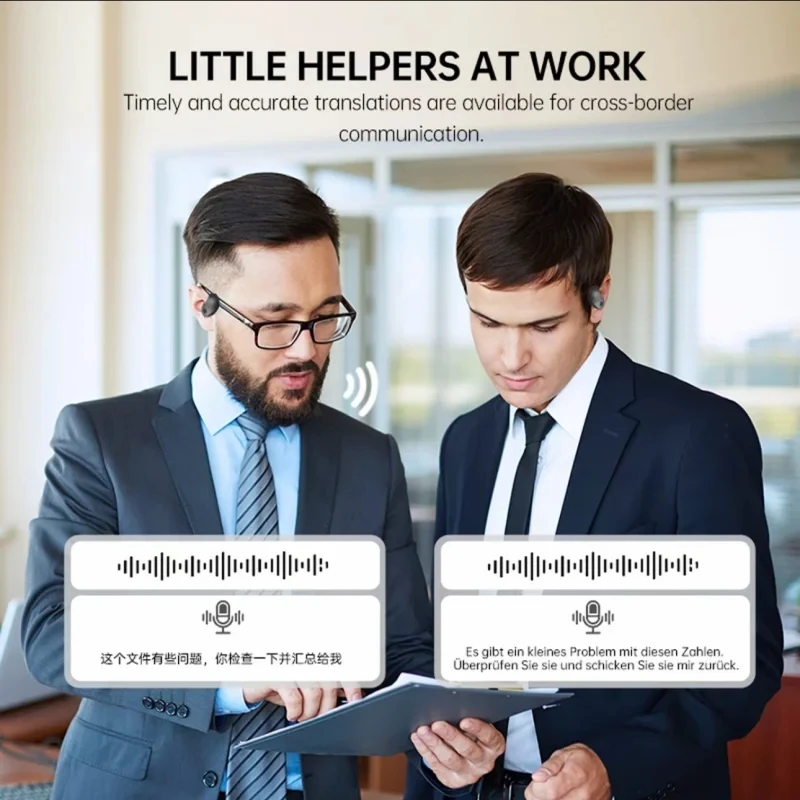 Traduction APP alimenté 156 langues traducteur IOS18 ANC casque Bluetooth avec suppression active du bruit résumé aux réunions