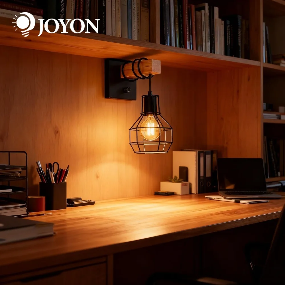 

JOYON 2 шт. деревянный настенный светильник минималистичный промышленный прикроватный бра ресторанная лампа деревянное декоративное освещение для спальни гостиной
