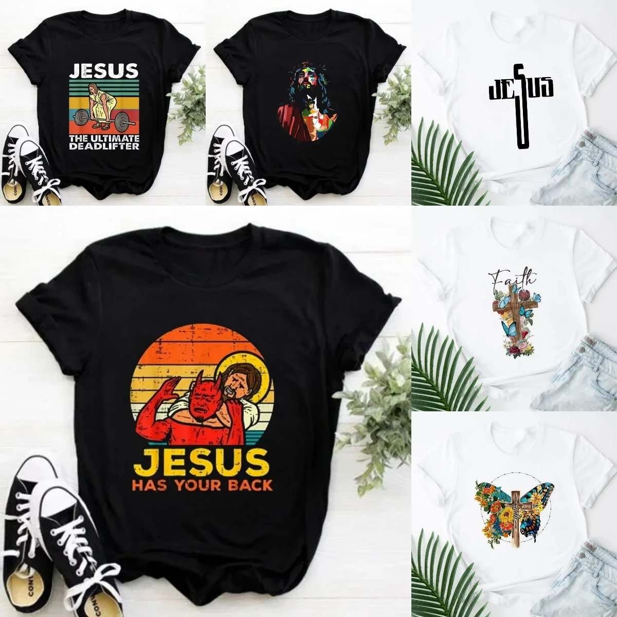 

1 шт., Христианские футболки с изображением Иисуса, джиу-джитсу в стиле ретро, женские и мужские футболки с короткими рукавами, топы, футболка с графическим рисунком, уличная одежда