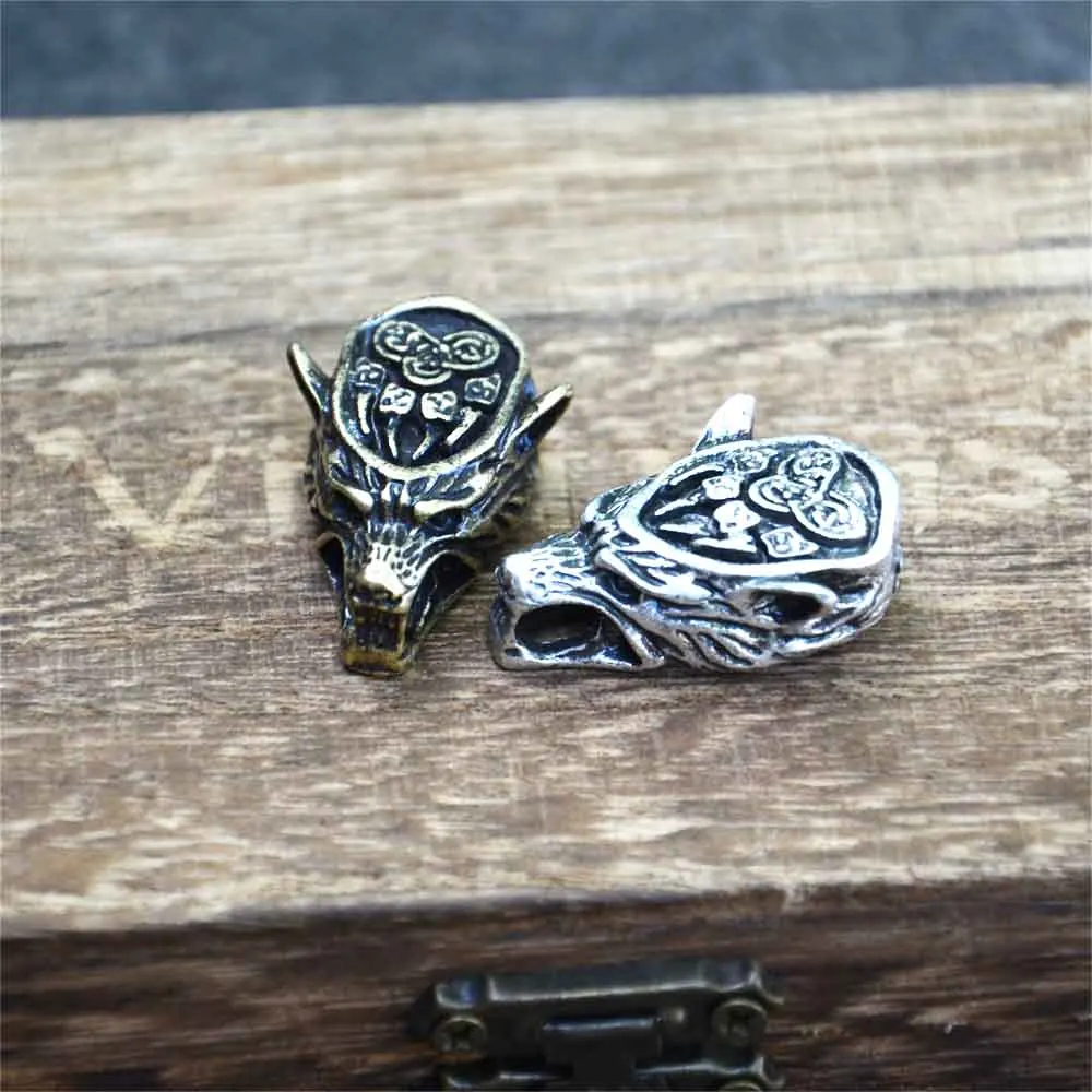 Nostalgia 1pcs Viking Wolf Head Slavic God Veles Bear Paw Charms For Bracelet Making Diy Jewelry