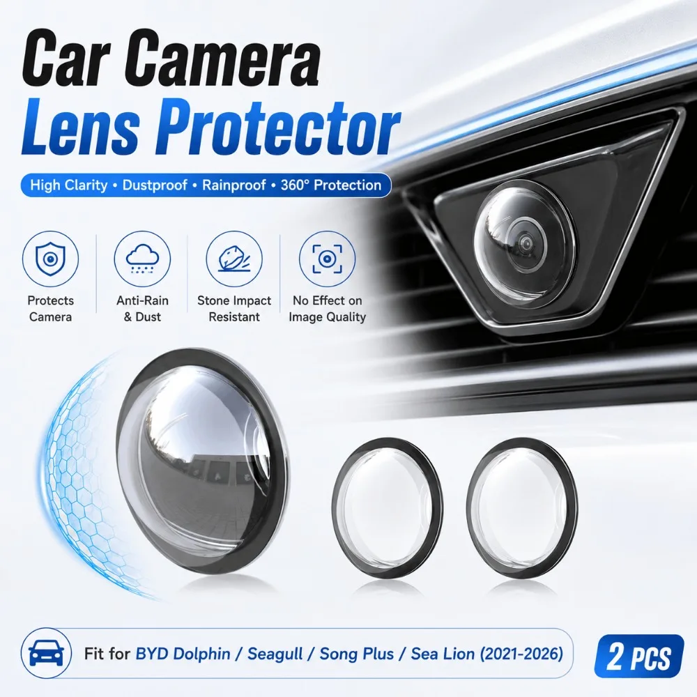 2PCS HD Car Camera Lens Protector for BYD Dolphin for BYD Seagull for BYD Song Plus for Sea Lion 2021-2026 Premium Glass Guard