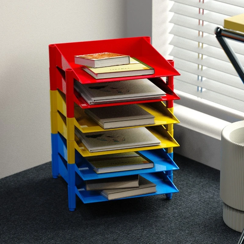 File Organizer Study Room Office Desktop Storage Holders Nordic Minimalist Multi Layer Storage Rack ABS Desk Organizer Shelf