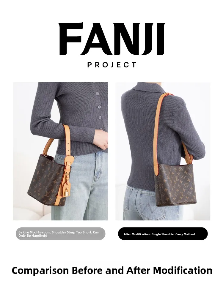 Vanity Planning Lv Bucket Bag All in BB Shoulder Strap Leather Single Shoulder Bag Strap Accessory for Handbag Modification