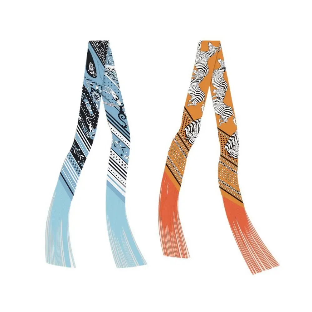 Imitation Silk Korean Long Tassel Ribbon DIY Decoration 5x130cm Women's Decorative Scarf Fashion Accessories Small Scarf image 3