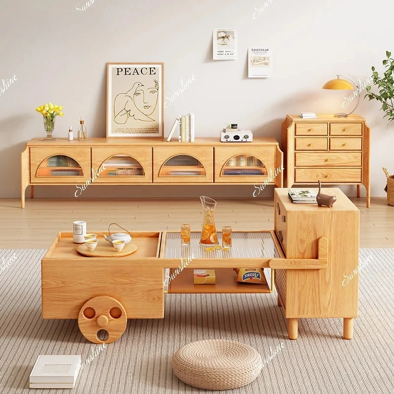Modern Minimalist Nordic Living Room Solid Wood Creative Cute Coffee Table