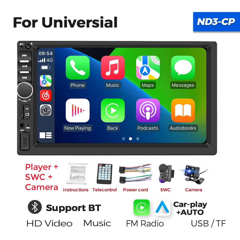 MEKEDE 2Din 7inch Wired Carplay Android Auto MP5 Player BT USB TF FM AUX Car Radio Automotive IMultimedia Player Autoradio